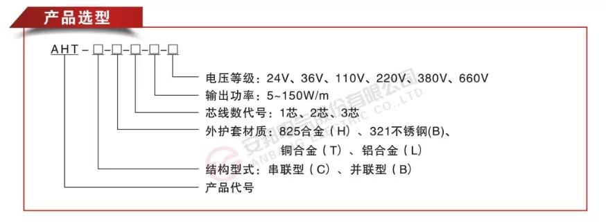 AHT鎧裝加熱電纜選型